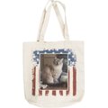Tribe Socks Personalized Custom Dog & Cat Photo Americana USA Tote Bag, Cream