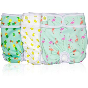 Pet Magasin Reusable Washable Dog Diapers, 3 count, Trending, X-Large: 24 to 32-in waist
