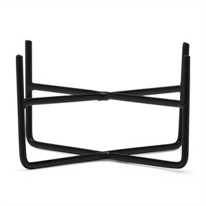 Waggo Simple Solid Dog Bowl Stand, Matte Black, Small