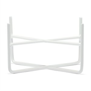 Waggo Simple Solid Dog Bowl Stand, Matte White, Small