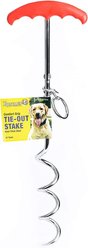 Roscoe's Pet Products Comfort Grip Tie-Out Stake, Red/Silver