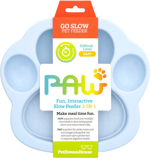 Pet Dream House PAW Mini 2-in-1 Cat & Dog Slow Feeder & Lick Pad, Small, Baby Blue slide 1 of 9