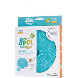 Pet Dream House SPIN Dual Sided Disc Interactive Lick Dog Feeder & Frisbee, Blue