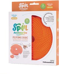 Pet Dream House SPIN Dual Sided Disc Interactive Lick Dog Feeder & Frisbee, Orange