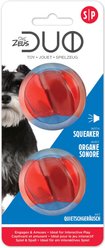 Zeus Duo Ball with Squeaker Dog Toy, 2-in, 2 count