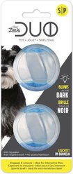 Zeus Duo Ball with Squeaker & Glow Dog Toy, 2-in, 2 count