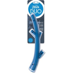 Zeus Duo Stick Dog Toy, Blue, 12-in