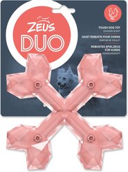 Zeus Duo Cross Bones Dog Toy, 6-in, Coral
