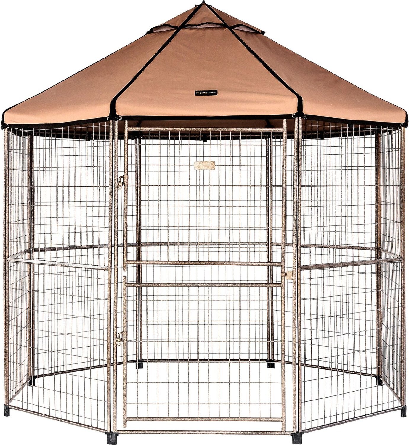 WIN WORLD Pet Gazebo Dog Kennel, Earth Taupe, 8ft