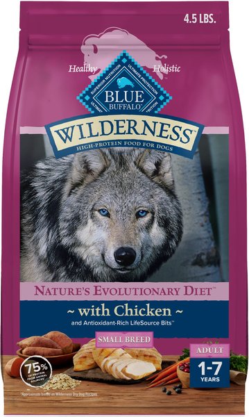 Blue Buffalo Wilderness Small Breed Chicken Adult Dry Dog Food, 4.5-lb bag slide 1 of 10