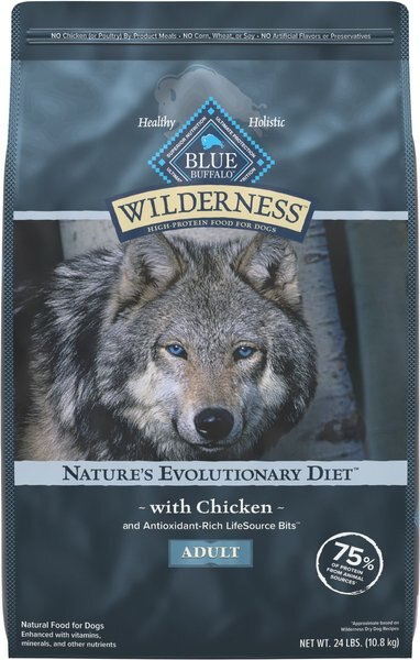 Blue Buffalo Wilderness Adult Chicken Dry Dog Food, 24-lb bag slide 1 of 10