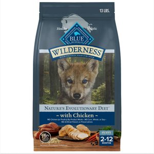 Blue Buffalo Nature's Evolutionary Diet Wilderness Puppy Chicken Dry Dog Food, 13-lb bag