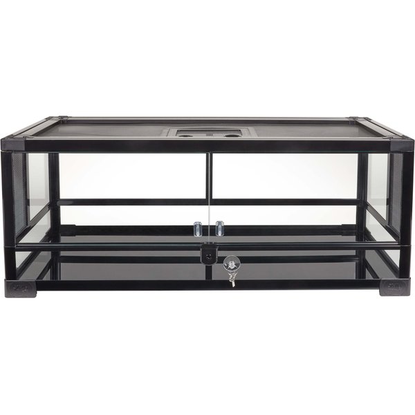  OIIBO Terrarium Stand with Storage Cabinet, Wooden Reptile  Terrarium Stand Premium Black Aquarium Terrarium Table with Retractable  Flap, 36”L x 18”W Reptile Tank Stand : Pet Supplies