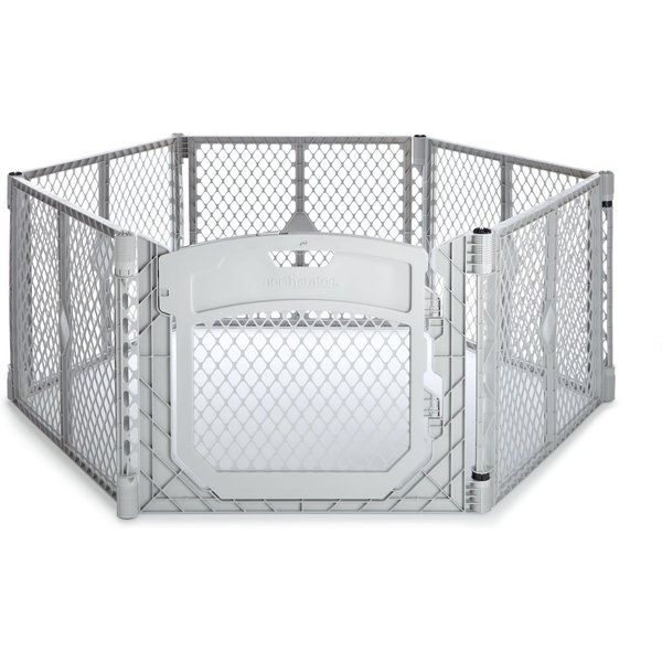 MYPET Petyard Plus Exercise Pen with Large Door Dog Pen, Gray
