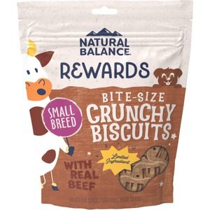 Natural Balance Small Breed Beef Crunchy Biscuits Dog Treats, 8-oz bag