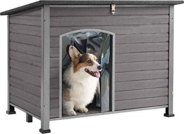 Aivituvin Wooden Heavy Duty Dog House, Grey, Large slide 1 of 8