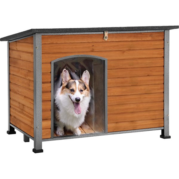 AIVITUVIN Wooden Heavy Duty Dog House, Brown, Large - Chewy.com