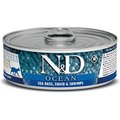 Farmina N&D Ocean Sea Bass & Squid & Shrimp Grain-Free Wet Cat Food, 2.46-oz can, case of 24