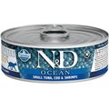 Farmina N&D Ocean Tuna, Cod & Shrimp Grain-Free Wet Cat Food, 2.46-oz can, case of 24