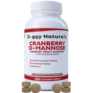 Pet Health Pharma Cranberry D-Mannose Urinary Tract Infection Support Cat & Dog Supplement, 120 count