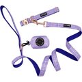 Sassy Woof Dog Waste Bag Holder, Collar, & Leash, 3 count, Purple, Medium