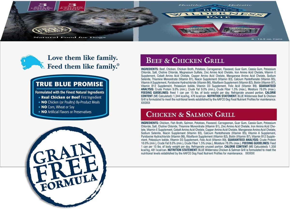 BLUE BUFFALO Wilderness Beef & Salmon Variety Pack Wet Dog Food, 12.5