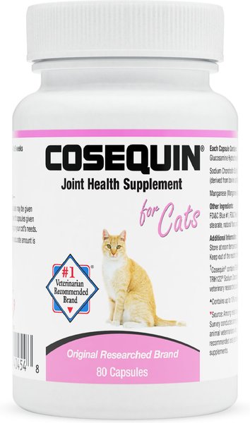 Nutramax Cosequin Capsules with Glucosamine & Chondroitin Joint Health Supplement for Cats, 80 count slide 1 of 5