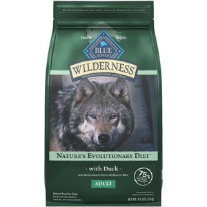 Blue Buffalo Wilderness Adult High Protein Natural Duck & Wholesome Grains Dry Dog Food, 4.5-lb bag