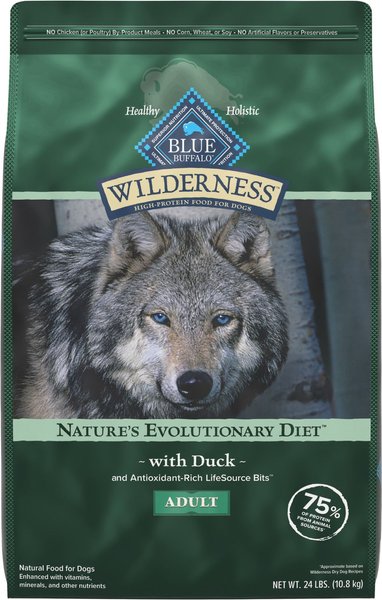 Blue Buffalo Wilderness Duck Adult Dry Dog Food, 24-lb bag slide 1 of 10