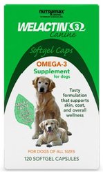 Nutramax Welactin Omega-3 Fish Oil Skin Liquid Softgels Skin & Coat Supplement for Dogs, 120 count