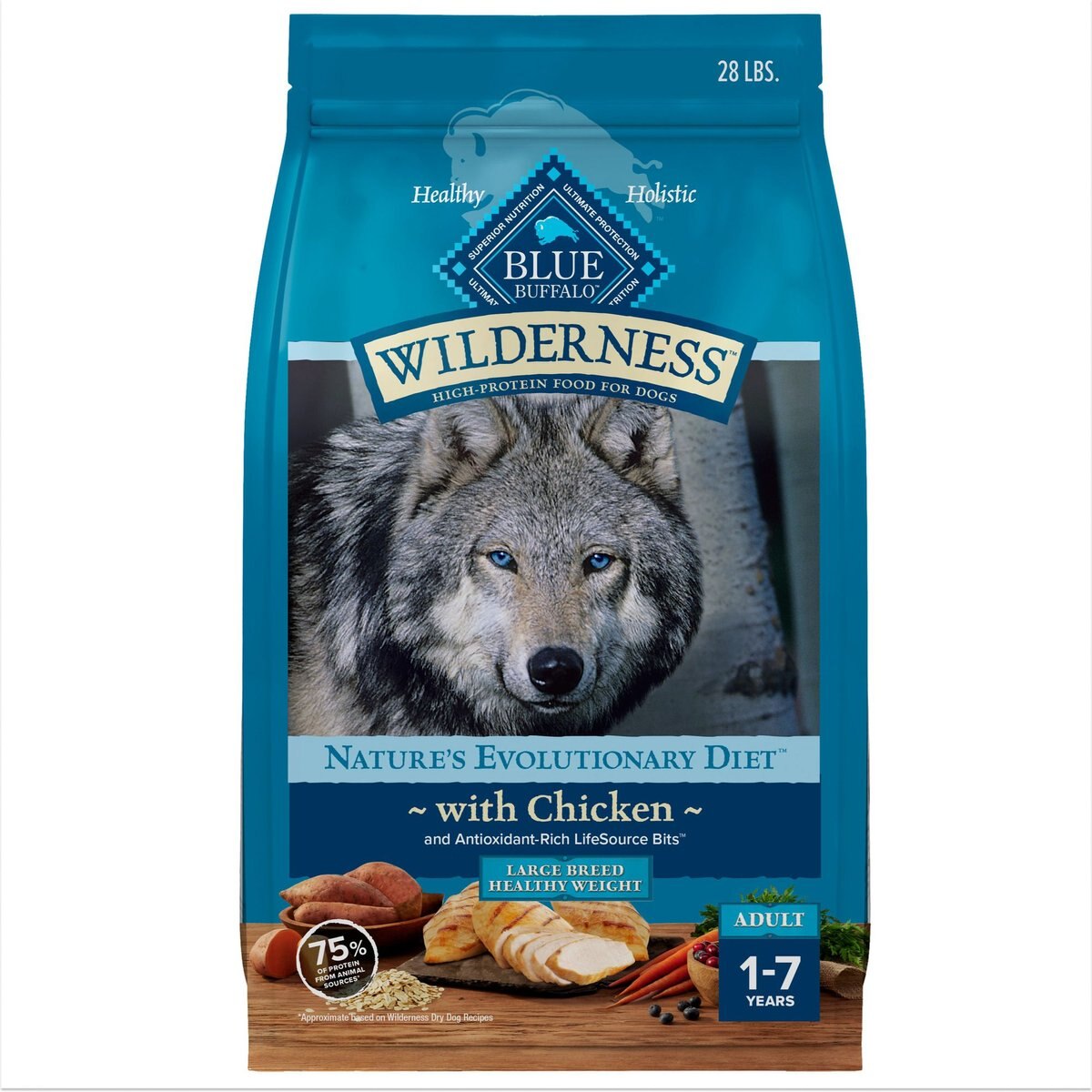 BLUE BUFFALO Wilderness Large Breed Healthy Weight Adult High Protein Natural Chicken