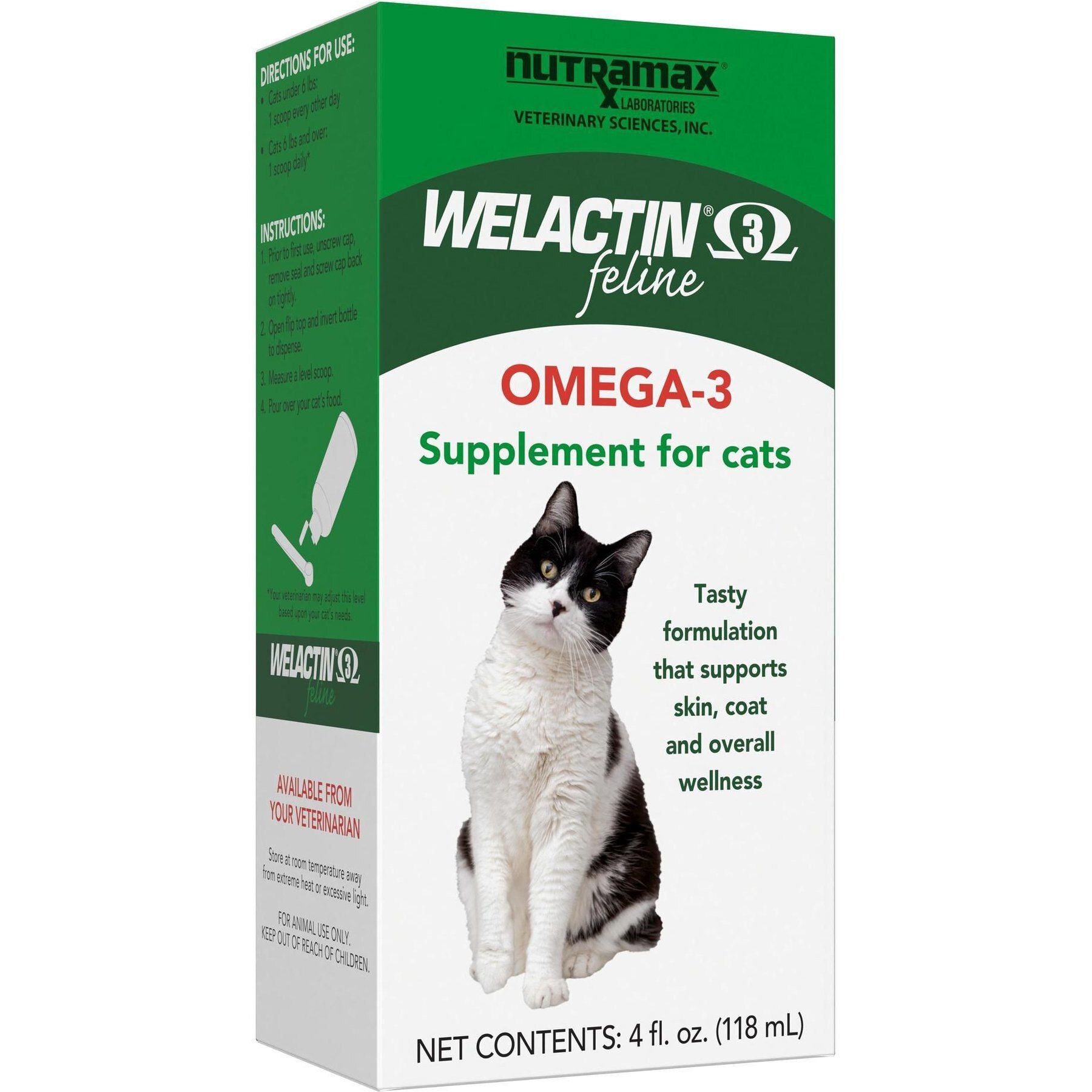 NUTRAMAX Welactin Omega3 Fish Oil Liquid Skin & Coat Supplement for