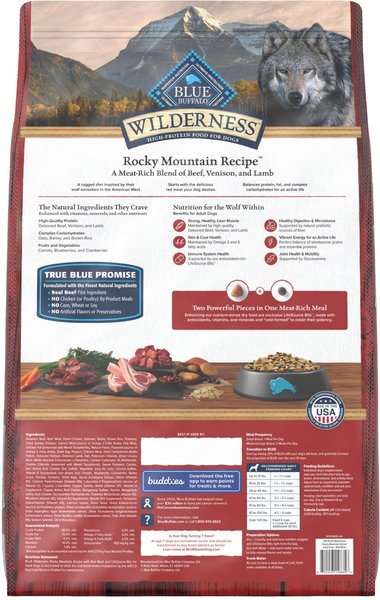 BLUE BUFFALO Wilderness Red Meat Grains Rocky Mountain Recipe High Protein Adult Dry Dog Food 24 lb bag Chewy