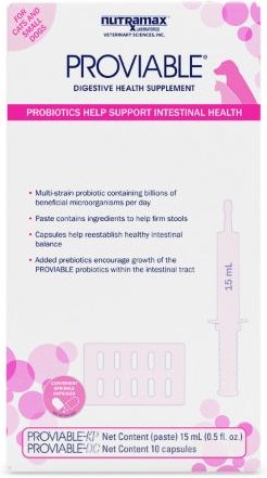 utramax Proviable Digestive Health Supplement Kit with Multi-Strain Probiotics & Prebiotics for Cats & Dogs, 15mL Paste slide 1 of 10