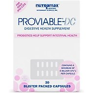 Nutramax Proviable Probiotics & Prebiotics Capsules Digestive Supplement for Cats & Dogs, 30 count
