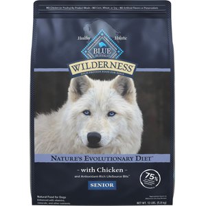 Blue Buffalo Wilderness Senior High Protein Natural Chicken & Wholesome Grains Dry Dog Food, 13-lb bag