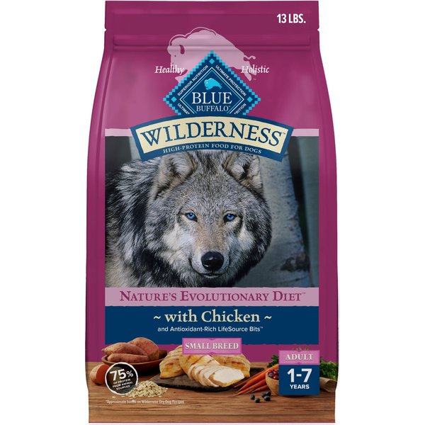 BLUE BUFFALO Wilderness Chicken Recipe GrainFree Dry Dog Food, 20lb