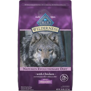 Blue Buffalo Wilderness Adult Small Bite High Protein Natural Chicken & Wholesome Grains Dry Dog Food, 28-lb bag