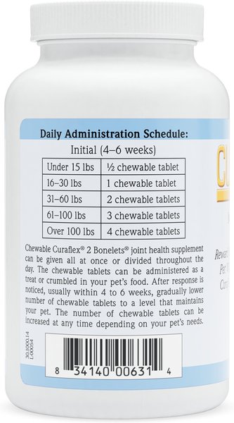 Travco Products Nutramax Curaflex 2 Chewable Tablets Joint Health Supplement for Dogs, 120 count