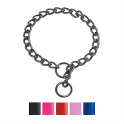Platinum Pets Chain Training Dog Collar, Black Chrome, Medium, 3 mm