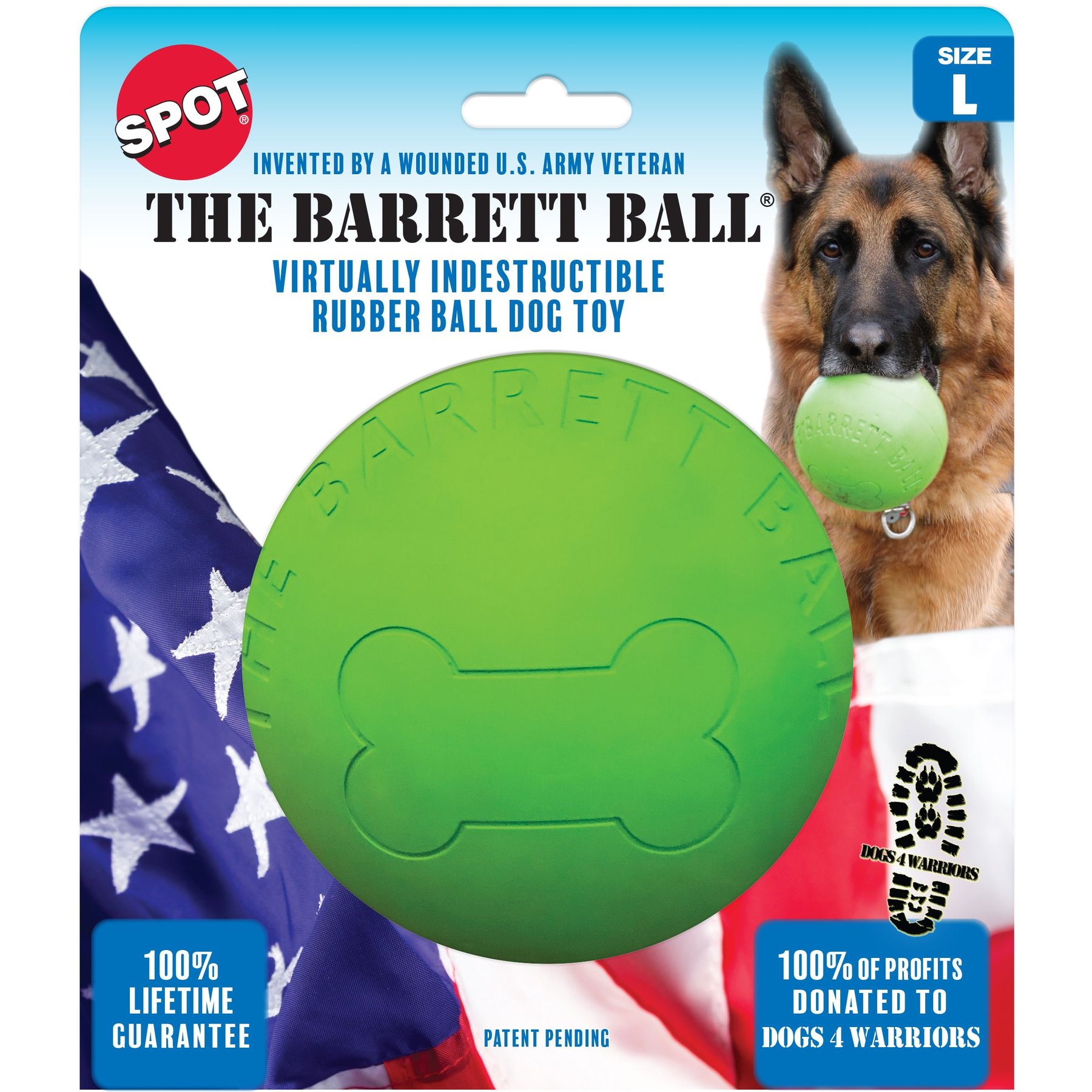 Virtually indestructible store ball dog toy