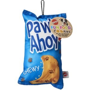 Ethical Pet Fun Food Paws Ahoy Plush Squeaky Dog Toy, Assorted