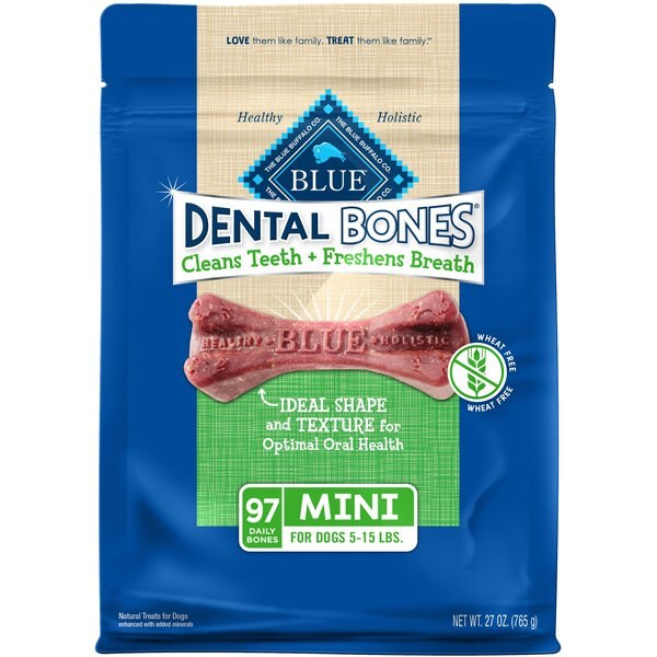 BLUE BUFFALO Dental Bones All Natural RawhideFree Mini Dental Dog