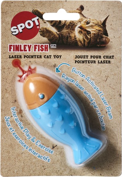 Ethical Pet Finley Fish Electric Laser Chaser Cat Toy, Blue/Orange slide 1 of 4