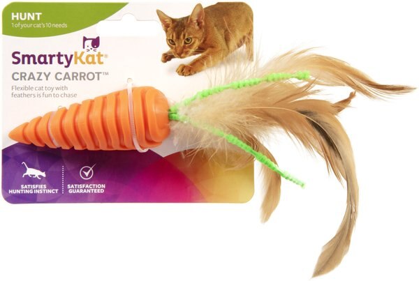 SmartyKat Crazy Carrot Flexible Bat & Chase Cat Toy