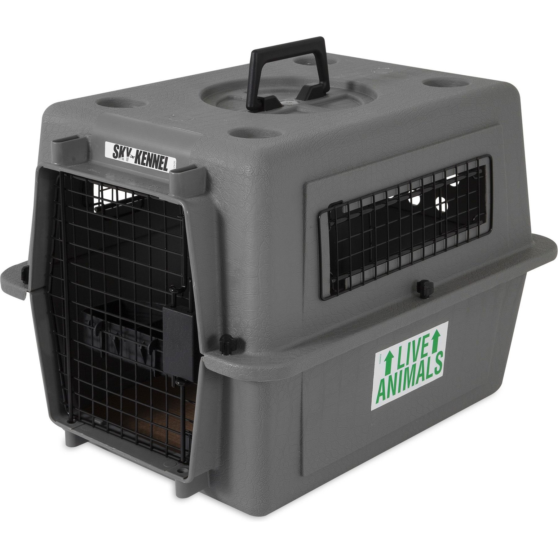 Petmate Sky Dog & Cat Kennel, Gray, 21-in, up to 15-lbs