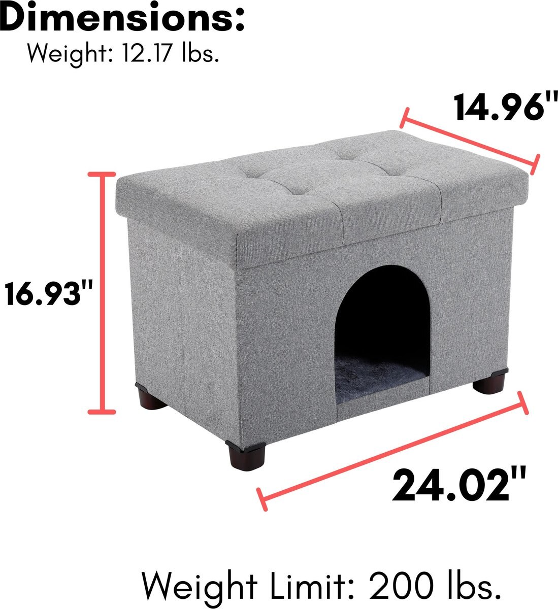 The BirdRock Home Decorative Cat & Dog House Ottoman, Brown