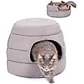 BirdRock Home Cozy 2 in 1 Plush Cat & Dog Bed, Grey, 15-in