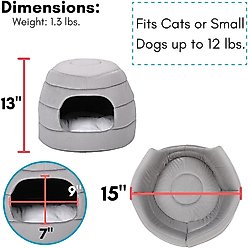 BirdRock Home Cozy 2 in 1 Plush Cat & Dog Bed, Grey, 15-in slide 2 of 4