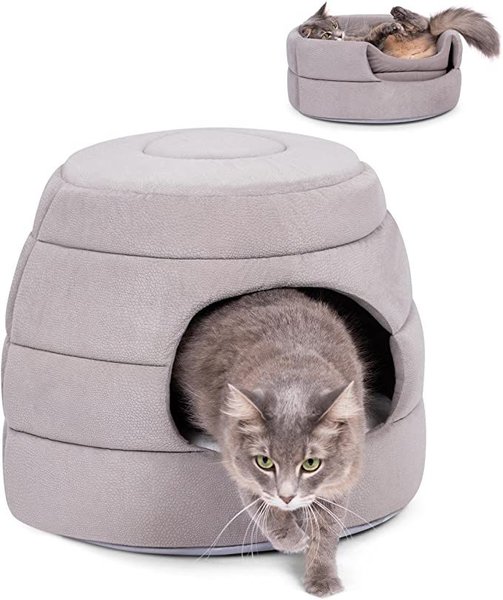 BirdRock Home Cozy 2 in 1 Plush Cat & Dog Bed, Grey, 16-in slide 1 of 4